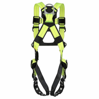 DBI-SALA ExoFit X50 Vest Harness, Quick Connect/Tongue 1600223M back view showing dorsal D-ring and SRL adapter DBI-SALA ExoFit X50 Vest Harness, Quick Connect/Tongue 1600223M back view showing dorsal D-ring and SRL adapter