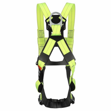 DBI-SALA ExoFit X50 Vest Climbing Harness, Front D-Ring 1600207 back view showing dorsal D-ring and SRL adapter