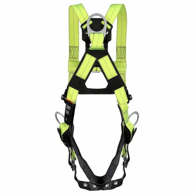 DBI-SALA ExoFit X50 Vest Climbing/Positioning Harness 1600063 back view showing dorsal D-ring and SRL adapter