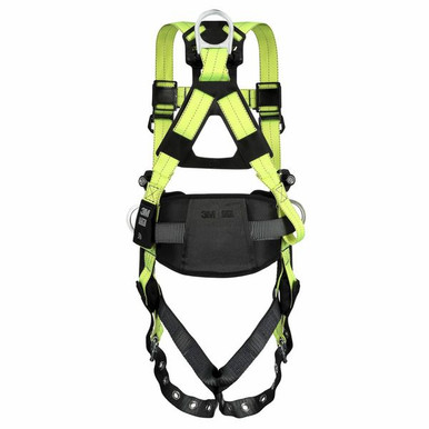 DBI-SALA ExoFit X50 Construction Harness, Tongue Legs 1600157M back view showing dorsal D-ring and SRL adapter