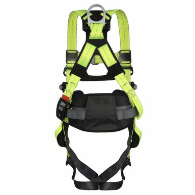 DBI-SALA ExoFit X50 Construction Harness, Quick Connect 1600117 back view showing dorsal D-ring and SRL adapter