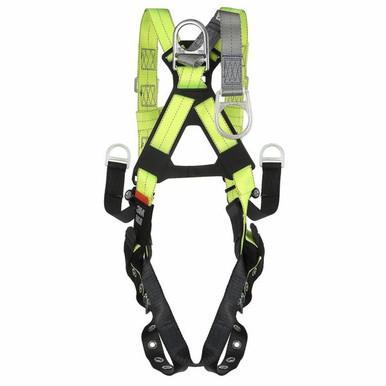 DBI-SALA ExoFit X50 Derrick Harness, Dorsal Extension 1600133 back view showing dorsal D-ring and SRL adapter
