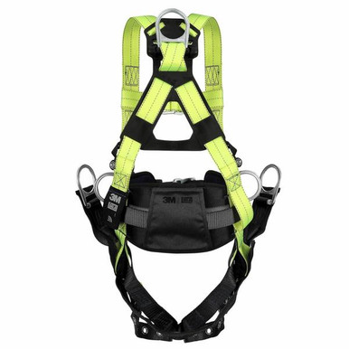 DBI-SALA ExoFit X50 Tower Climbing Harness, Seat and Belt 1600172 back view showing dorsal D-ring and SRL adapter