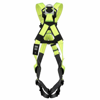 DBI-SALA ExoFit X50 Cross-Over Climbing Harness 1600084 back view showing dorsal D-ring and SRL adapter