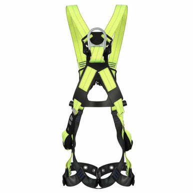 DBI-SALA ExoFit X50 X-Style Vest Harness 1600219 back view showing dorsal D-ring and SRL adapter