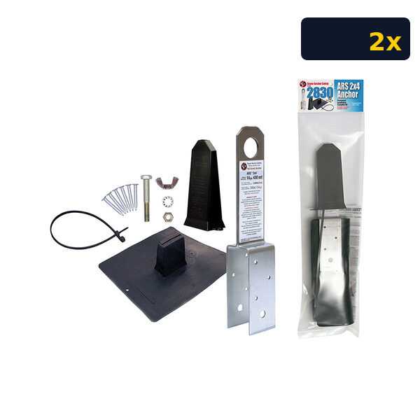 Super Anchor 2830 ARS 2x4 Anchor Kit - 2-Pack Super Anchor 2830 ARS 2x4 anchor kit with TPE flashing, stem cover, zip tie, and fasteners, 2-pack