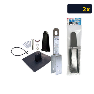 Super Anchor 2830 ARS 2x4 Anchor Kit - 2-Pack Super Anchor 2830 ARS 2x4 anchor kit with TPE flashing, stem cover, zip tie, and fasteners, 2-pack