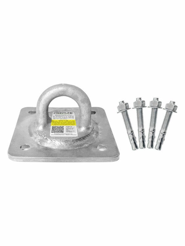 Frontline COP02-10K-CAL Concrete and Steel 10k HDG Reusable Anchor Plate Cal-OSHA Frontline COP02-10K-CAL Cal-OSHA hot dip galvanized 10k concrete and steel anchor plate