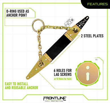 Frontline ROCH01 Halo Reusable Heavy Duty Chain Anchor Frontline ROCH01 Halo reusable heavy duty chain anchor for wooden substrates, full product view