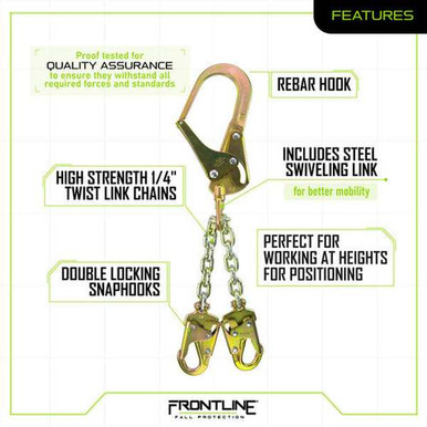 Frontline PSSW2R rebar positioning chain assembly with swivel, full product view