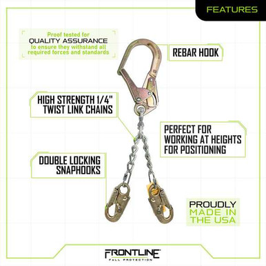 Frontline PSSW2R-US Patriot Positioning Chain with Swiveling Hook, Made in USA Frontline PSSW2R-US Patriot positioning chain with swiveling hook, made in USA, full product view