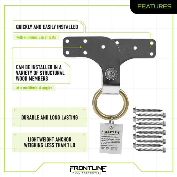 Frontline ROWT18 Roof Wood Truss Anchor Frontline ROWT18 roof wood truss anchor, zinc plated and stainless steel, full product view