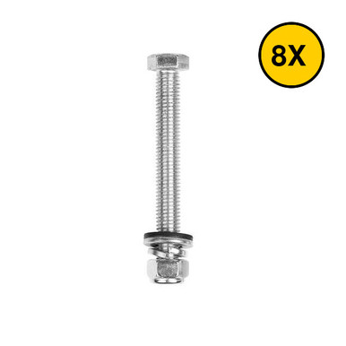 Malta Dynamics A7362 5K Swivel Anchor Mounting Bolt 8-Pack Malta Dynamics A7362 mounting bolt 8-pack for the 5K Swivel Anchor, zinc-plated steel hex bolt with flat washer, lock washer, and nut