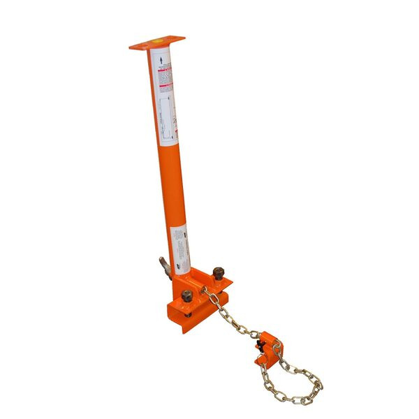 Malta Dynamics P-00041-1 MD Post I-beam clamp stanchion for temporary horizontal lifelines, tool-free beam clamp, A-36 powder-coated steel, OSHA 1926 Subpart M