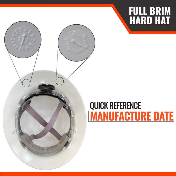 Malta Dynamics 4-Point Ratchet Full Brim Hard Hat Color Range Malta Dynamics 4-point ratchet full brim hard hat shown in multiple colors with ANSI Z89.1 Type 1 Class E rating and 360-degree brim