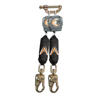 Malta Dynamics 6 ft Wild Boar Twin-Leg Personal SRL with snap hooks and included C1004 dual connector for 100 percent tie-off, Class 1-P, ANSI Z359.14-2021