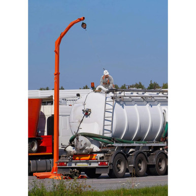 Malta X550 Truck-Counterweighted Overhead Anchor: 22 ft Reach for a Single Worker Malta X550 truck-counterweighted overhead anchor mounted on a truck bed providing a 22 ft single-worker tie-off point