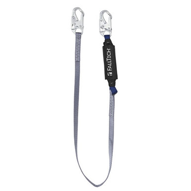 FallTech 8256 and C8256 6 ft ViewPack Single-Leg Energy-Absorbing Lanyard, ANSI or CSA FallTech 8256 and C8256 6 ft ViewPack single-leg energy-absorbing lanyard with steel snap hooks, ANSI Z359.13 or CSA Z259.11 certified