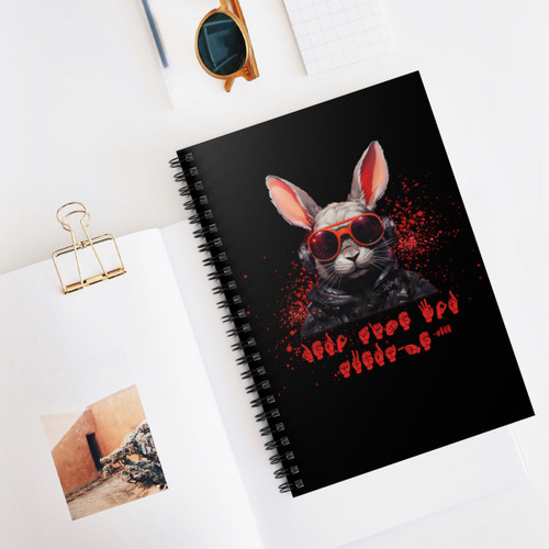 Zero Time For Average -TBKB American Sign Language ASL Bunny - Spiral Notebook - Ruled Line