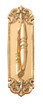 Fleur De Lis Pull Plate 3in x 12-3/4in, Polished Brass