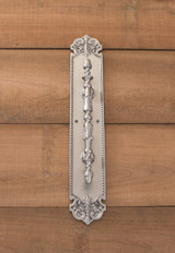 Fleur De Lis Pull Plate 3in x 18in, Satin Nickel