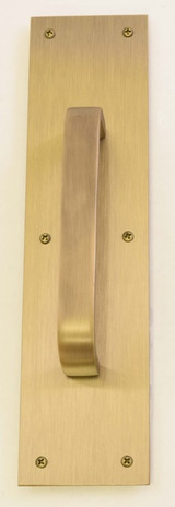 Commercial Pull Plate 4in X 16in, Antique Brass