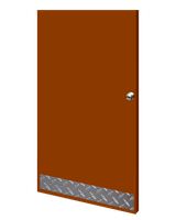 8in x 28in - .063, Tread Brite, Mirror Finish, Diamond Plate Mop Plates - On Door