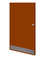 8in x 26in - .063, Tread Brite, Mirror Finish, Diamond Plate Mop Plates - On Door