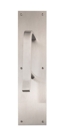 Rectangular Hands Free Pull 8-1/2in On 4inx16in Plate, Satin Stainless Steel "Antimicrobial"
