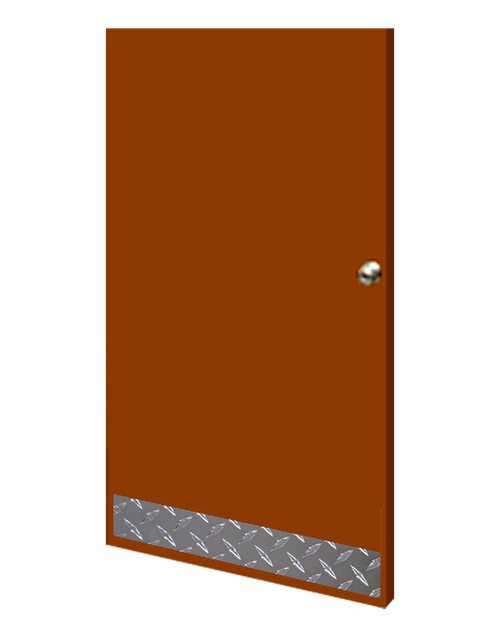 6in x 31in - .125, Tread Brite, Mirror Finish, Diamond Plate Mop Plates - On Door