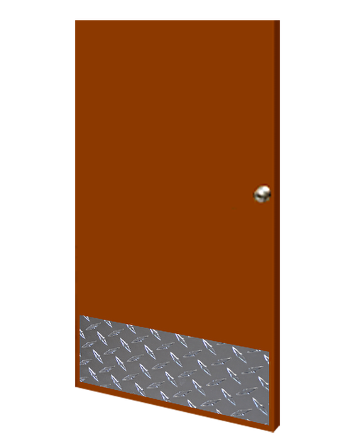 10in x 37in - .125, Tread Brite, Mirror Finish, Diamond Plate Kick Plates - On Door
