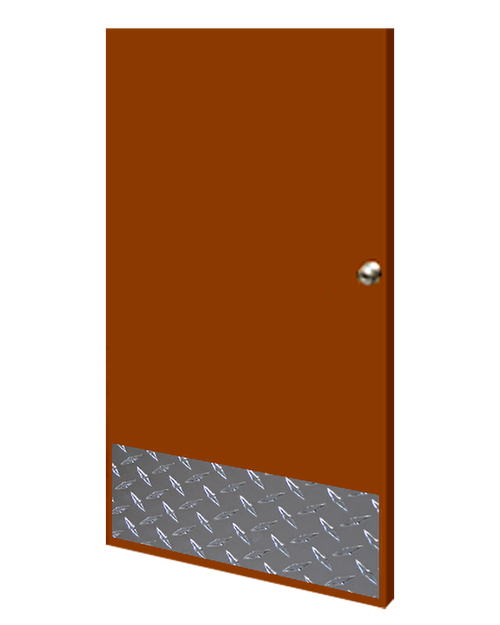 12in x 33in - .125, Tread Brite, Mirror Finish, Diamond Plate Kick Plates - On Door