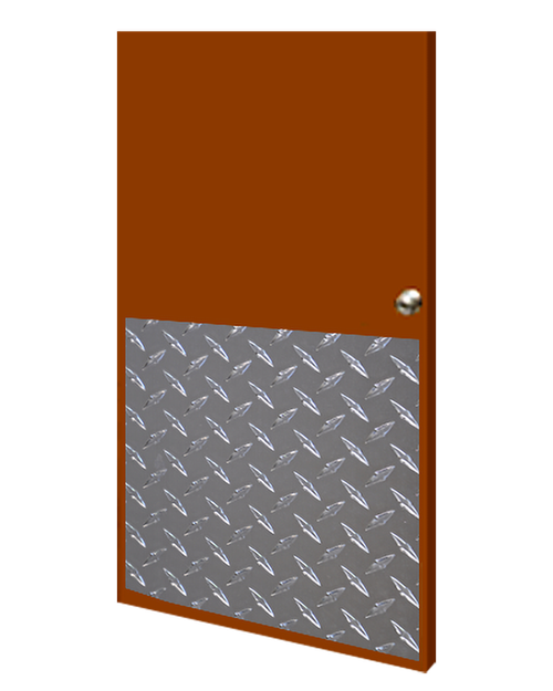 32in x 24in - .125, Tread Brite, Mirror Finish, Diamond Plate Armor Plates - On Door