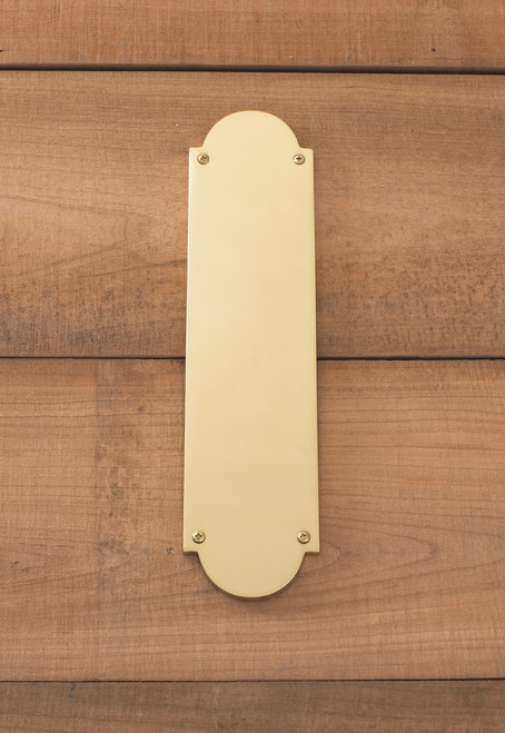 Palladian Push Plate 3in x 12in, Polished Brass