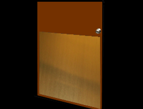 32in x 47in - .063, Muntz, Mirror Finish, Brass Armor Plates - On Door