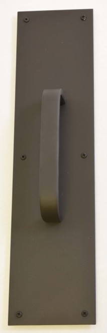 Commercial Pull Plate 3-1/2in X 15in W/Pull, Powder Coated Bronze
