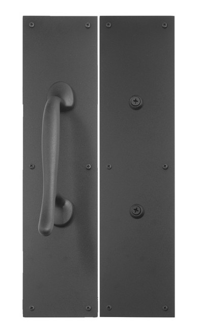 Antimicrobial Push & Pull Plate Set, 4in x 16in, Weathered Black PC