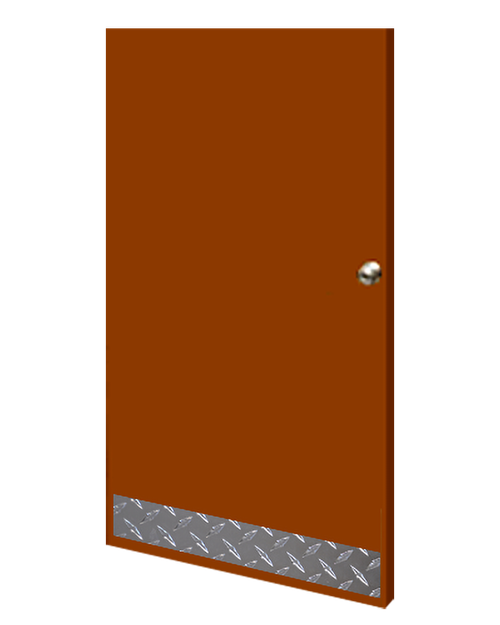 8in x 21in - .063, Tread Brite, Mirror Finish, Diamond Plate Mop Plates - On Door