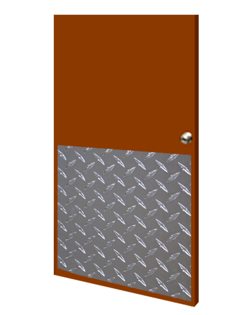 32in x 35in - .063, Tread Brite, Mirror Finish, Diamond Plate Armor Plates - On Door 32in x 35in - .063, Tread Brite, Mirror Finish, Diamond Plate Armor Plates - On Door