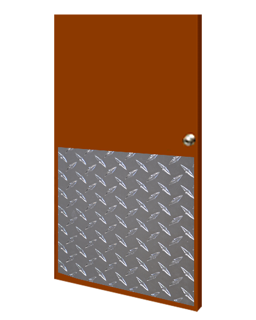 32in x 31in - .063, Tread Brite, Mirror Finish, Diamond Plate Armor Plates - On Door