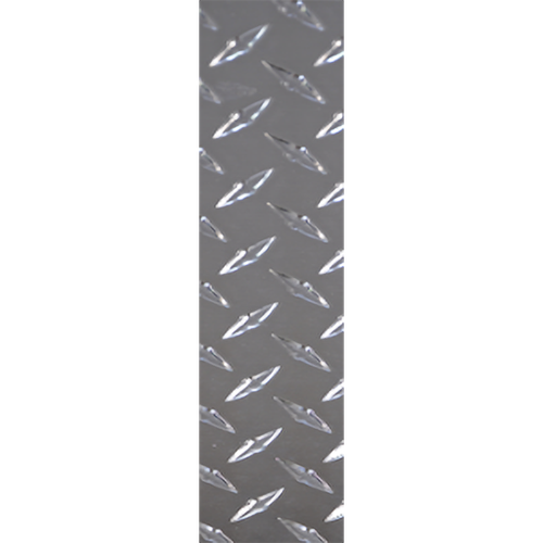 12in x 4in, .063, Mirror Finish, Diamond Plate Push Plate