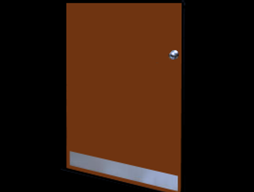 8in x 27in - .060, 5005, Anodized Satin Finish, Aluminum Mop Plates - On Door 8in x 27in - .060, 5005, Anodized Satin Finish, Aluminum Mop Plates - On Door