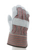 1200_ - 1200 - 124172 - 360 - Rotational view of 1200 leather palm work gloves with striped fabric back and 2.5-inch starched safety cuff