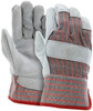 1201S_ - 1201S - 145069 - Pair of MCR Safety Group 201S leather palm work gloves with striped fabric back and 2.5-inch starched safety cuff in ladies sizing