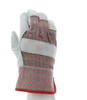 1201S_ - 1201S - 145036 - 360 - Rotational view of 201S leather palm work gloves with striped fabric back and 2.5-inch starched safety cuff in ladies sizing