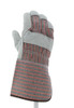 1210S_ - 1210S - 124322 - 360- Rotational view of 1210S leather palm work gloves with striped fabric back and 4.5-inch gauntlet starched safety cuff