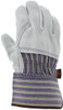 1413A_ - 1413A - 125941 - Protective leather work gloves back view – 3/4 leather back with 2.5-inch plasticized safety cuff for flexibility and wrist protection