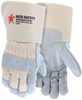 16011_ - 16011L - 122306 - Leather palm industrial gloves pair – MCR Safety Group 16011 with premium A grade split side leather, Kevlar® sewn seams, and 4.5-inch gauntlet cuff for construction work