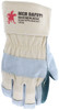 16012_ - 16012L - 122329 - Protective leather work gloves back view – durable fabric back with Kevlar® stitching and 2.5-inch rubberized safety cuff for wrist protection
