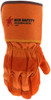 1690_ - 16090 - 136978 - Protective leather work gloves back view – durable fabric back with 4.5-inch rubberized gauntlet cuff for extended wrist and forearm protection